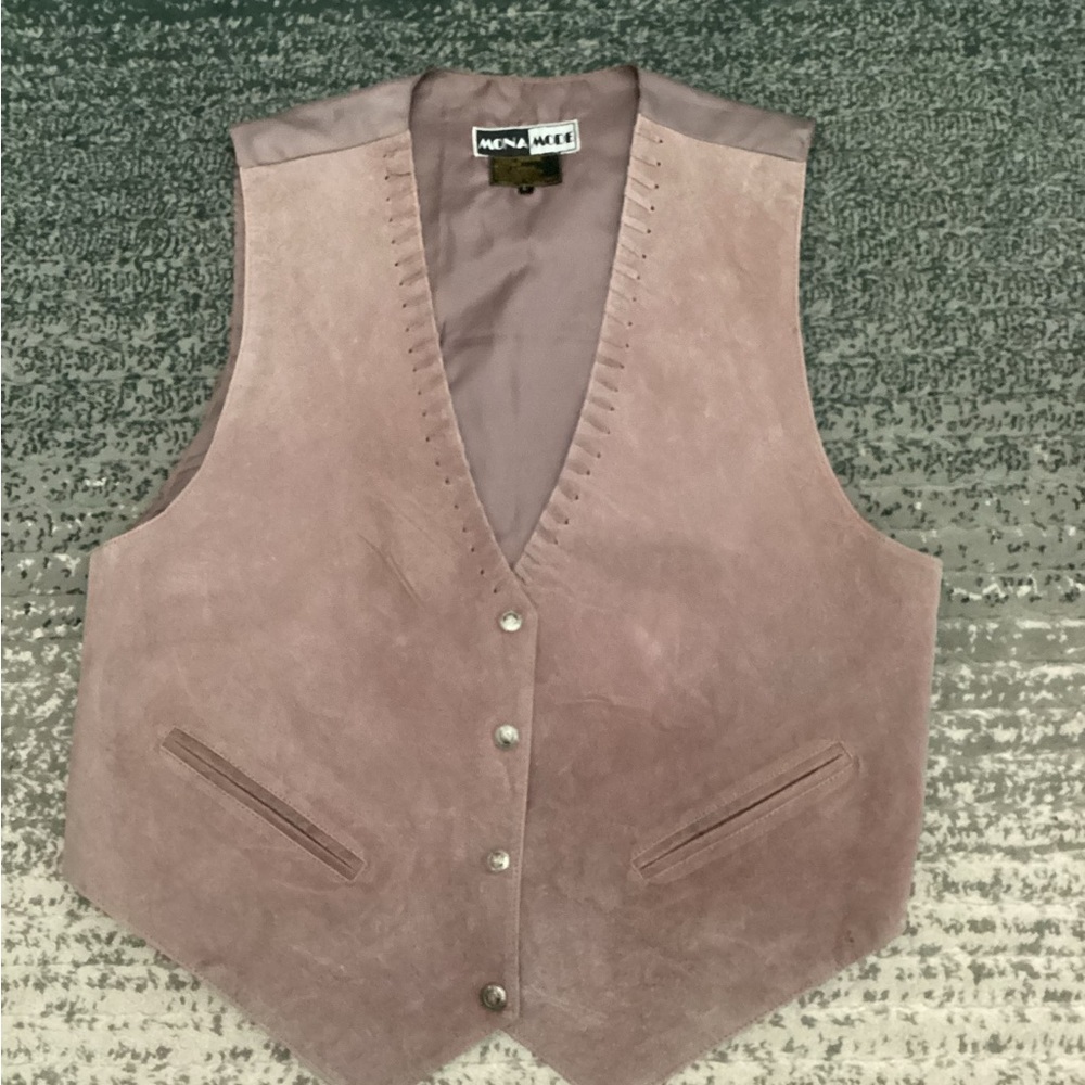 Brown leather vest